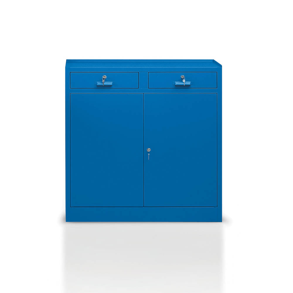 Armadietto ante battenti 2 piani regolabili 2 cassetti mm.1000x400x1000 Tecnotelai E376