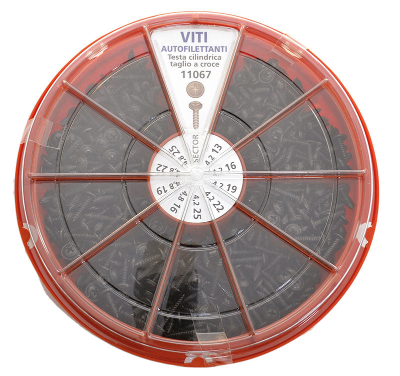 ASSORTIMENTO 450 PEZZI VITI AUTOFILETTANTE ZINCATE NERE Fermec FF11067