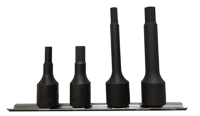 SET 4 PEZZI, CHIAVI A BUSSOLA ESAGONALI, PER PINZE FRENI, SU GUIDA METALLICA FM-FRENI