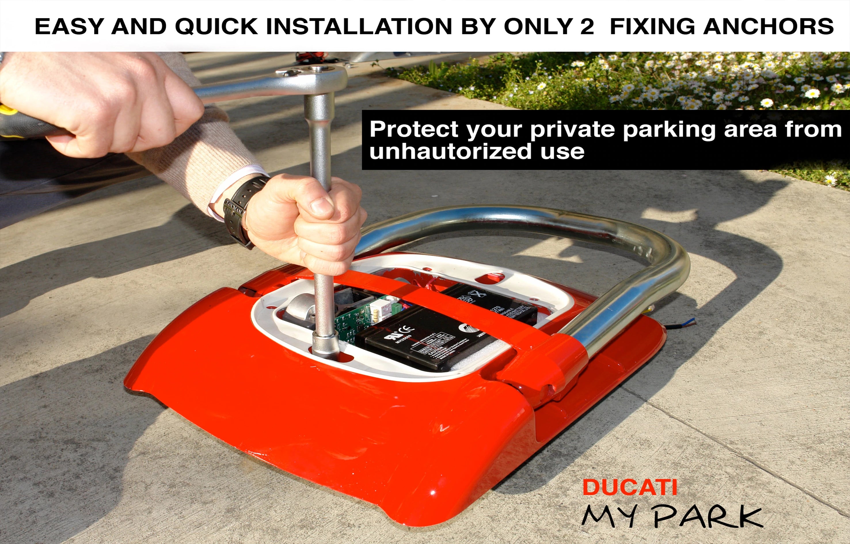 Park Defender dissuasore di sosta a batteria con radiocomando DUCATI HOME My Park