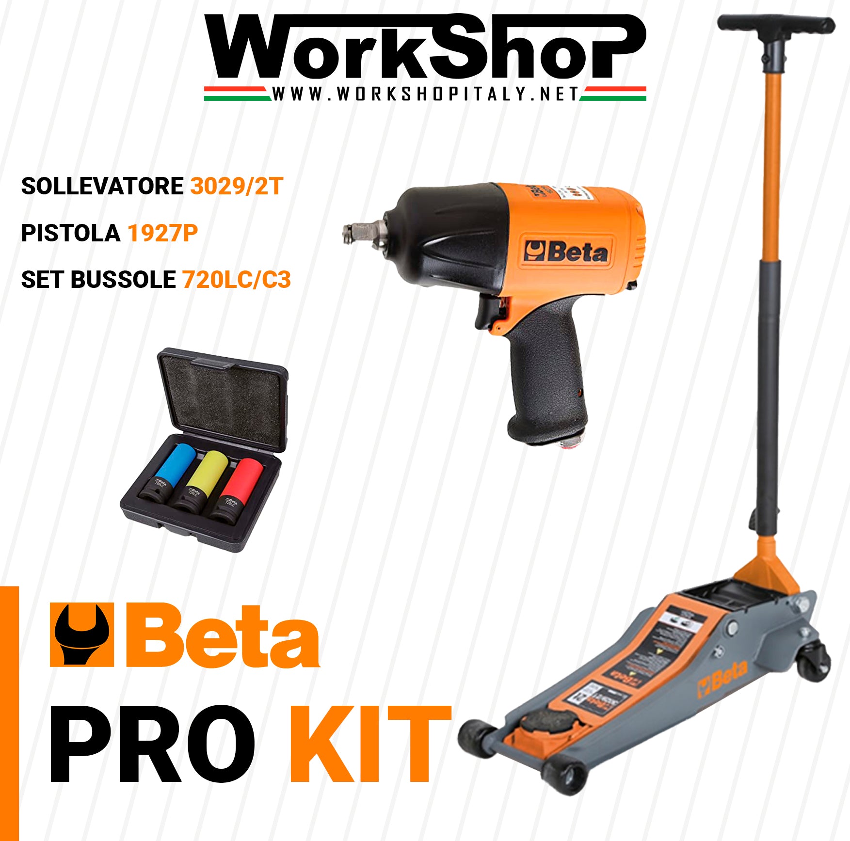 Pro Kit Beta, Sollevatore 3029/2T + Pistola 1927P + Set Bussole 720LC/C3