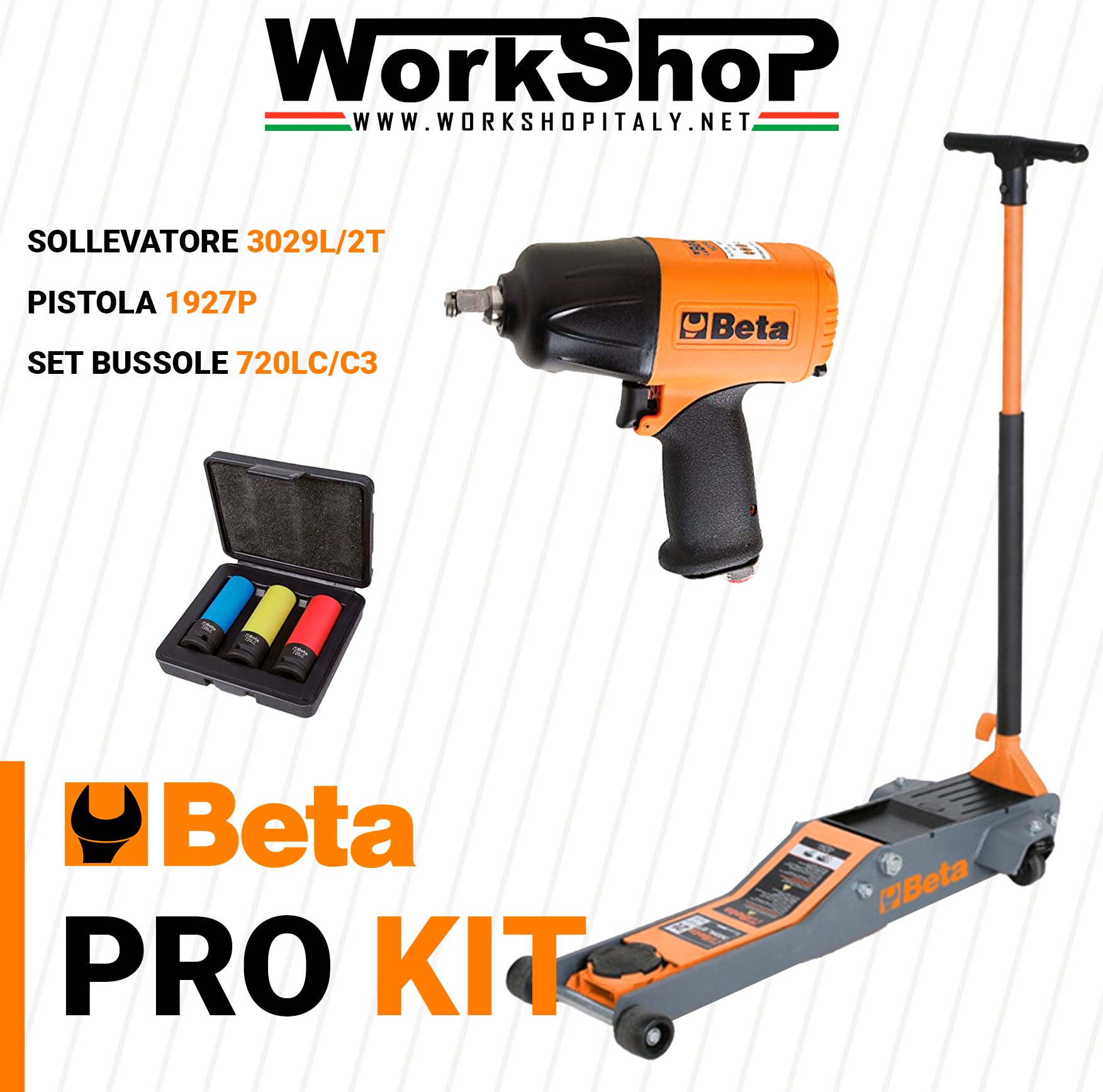 Pro Kit Beta, Sollevatore 3029L/2T + Pistola 1927P + Set Bussole 720LC/C3