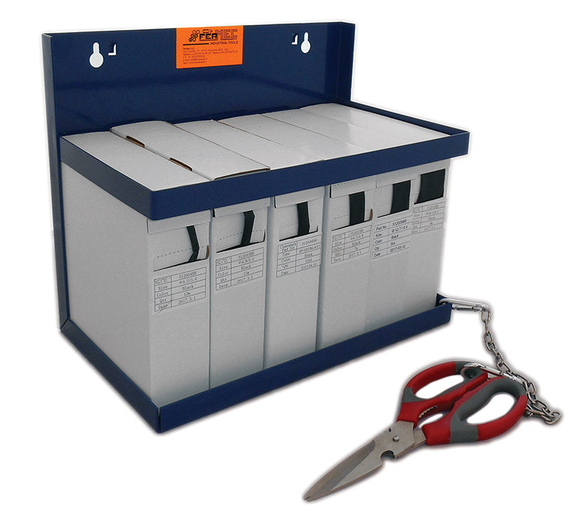 ESPOSITORE METALLICO PIENO, CON ASSORTIMENTO 6 PEZZI, GUAINE TERMORESTRINGENTI IN SVOLGITORE 5120