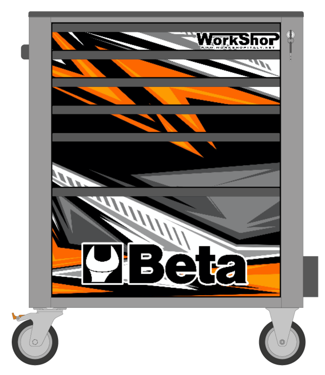 Cover magnetica Racing Collection ORANGE per carrello Beta C24S