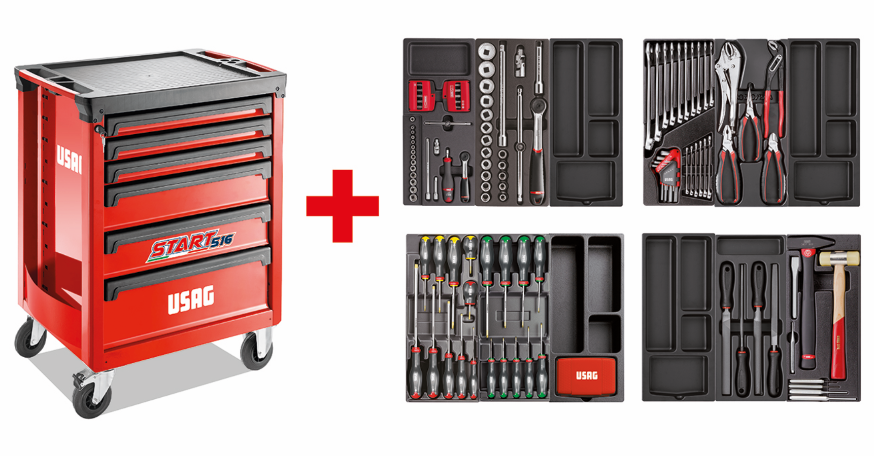 Carrello Usag 516 START con assortimento MANUTENZIONE 495PM 154pz