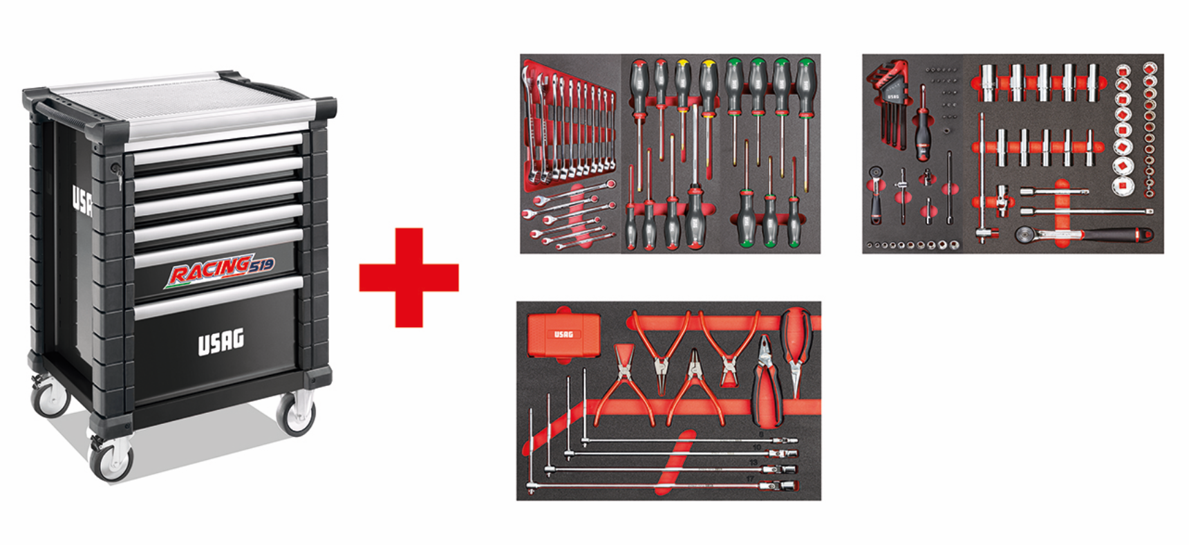 Carrello Usag 519 RACING con assortimento AUTORIPARAZIONE 495 MAA 155pz