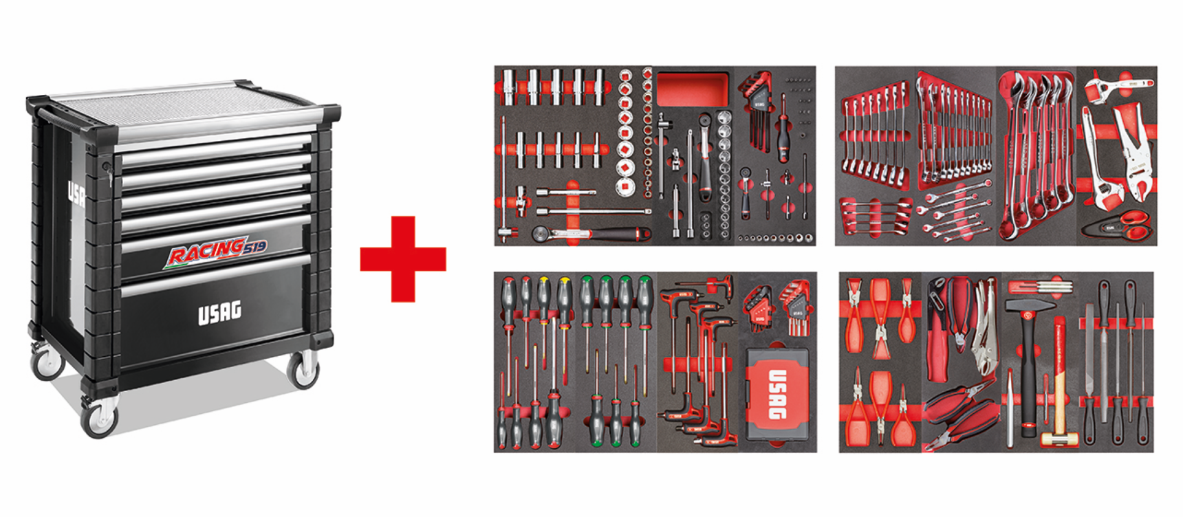 Carrello Usag 519 RACING con assortimento MANUTENZIONE 495MC 300pz