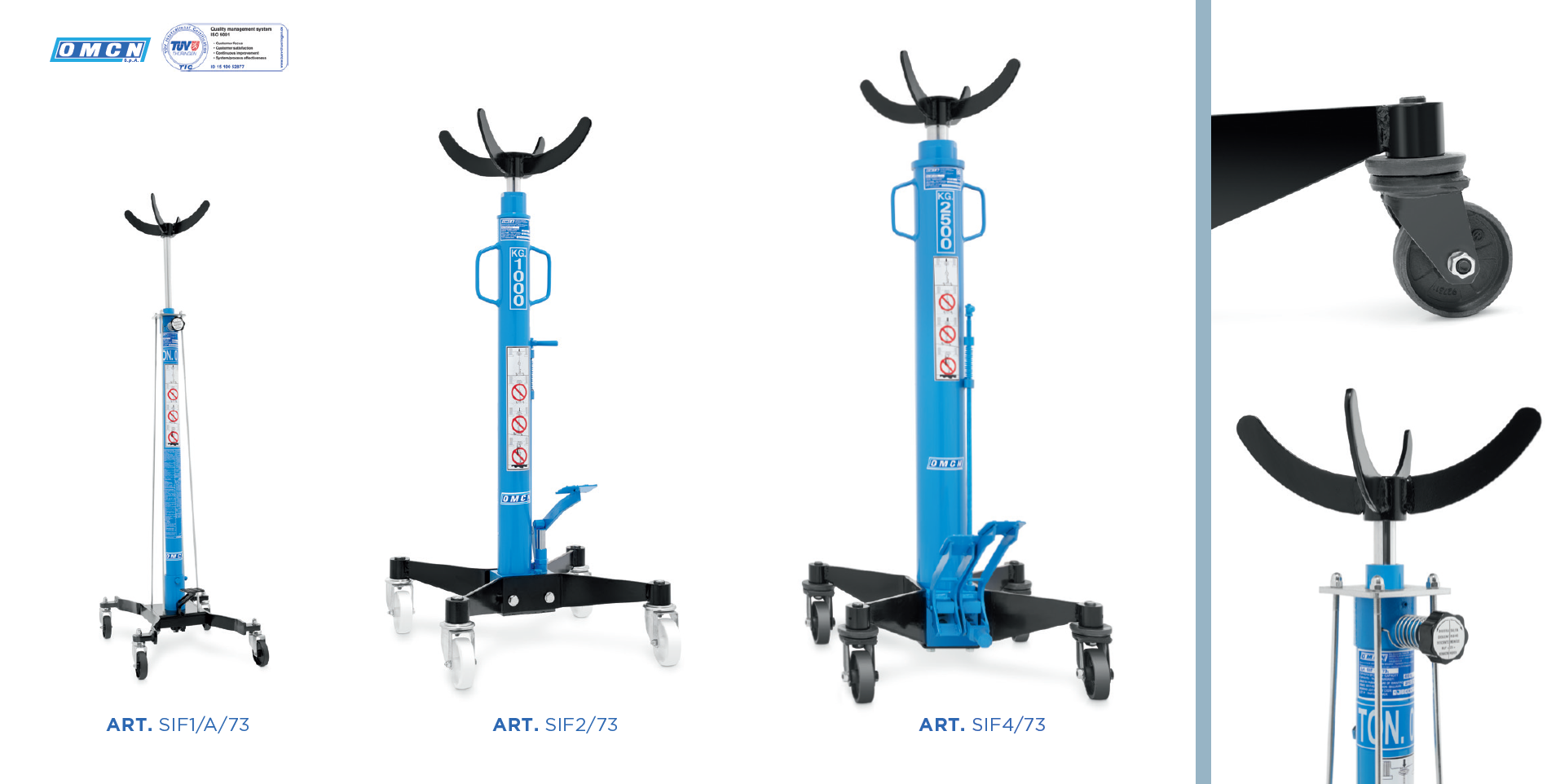 Sollevatori idraulici da fossa OMCN da 250kg a 10.000kg.