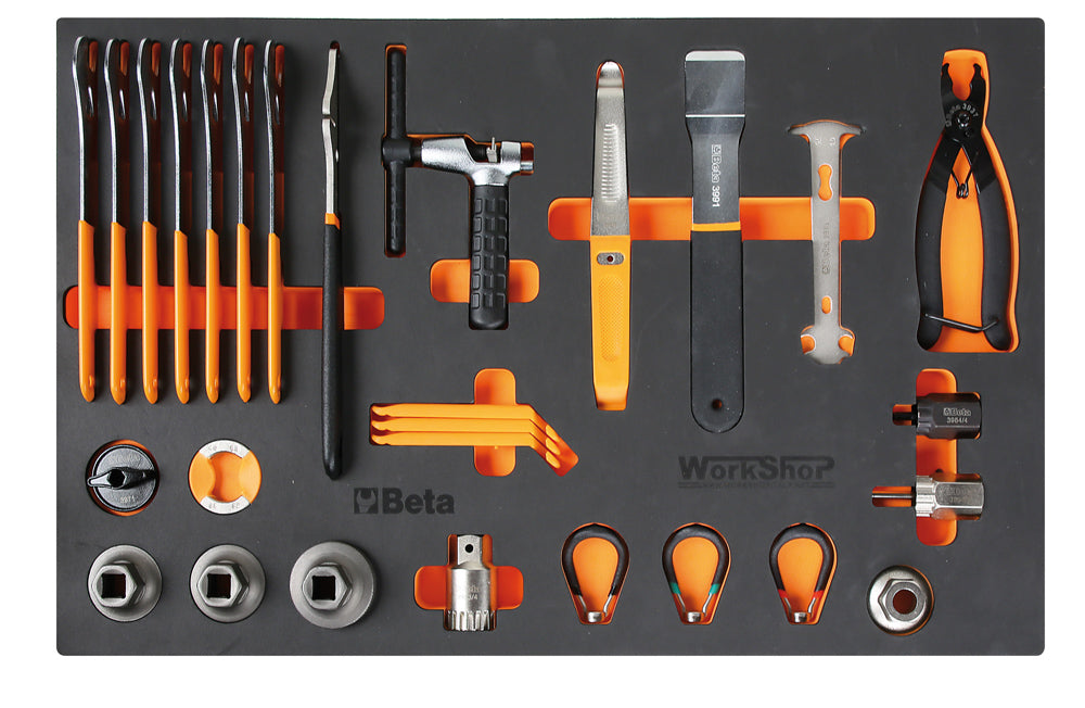 Carrello 6 cassetti Workshopitaly Total Black SPORT LINE + set 33 utensili BIKE Beta