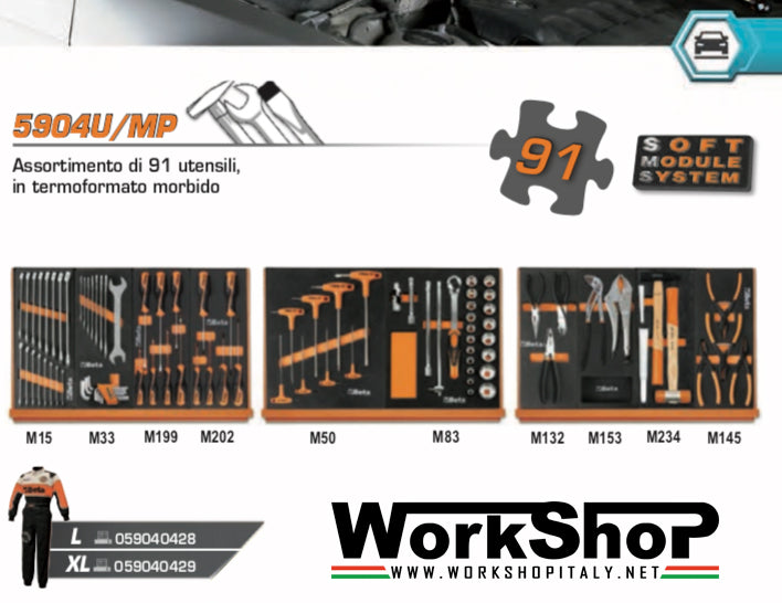 Assortimento di 91 utensili Beta 5904U/MP termoformato morbido