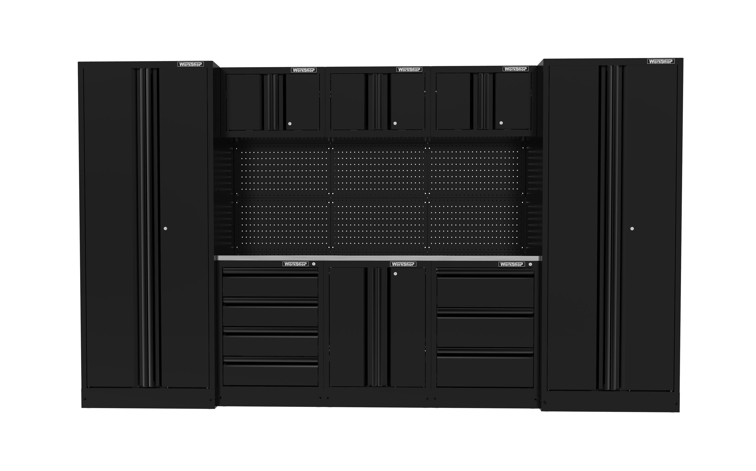 Arredo GARAGE Workshopitaly Total Black Anodized 3,3mt. Piano Inox