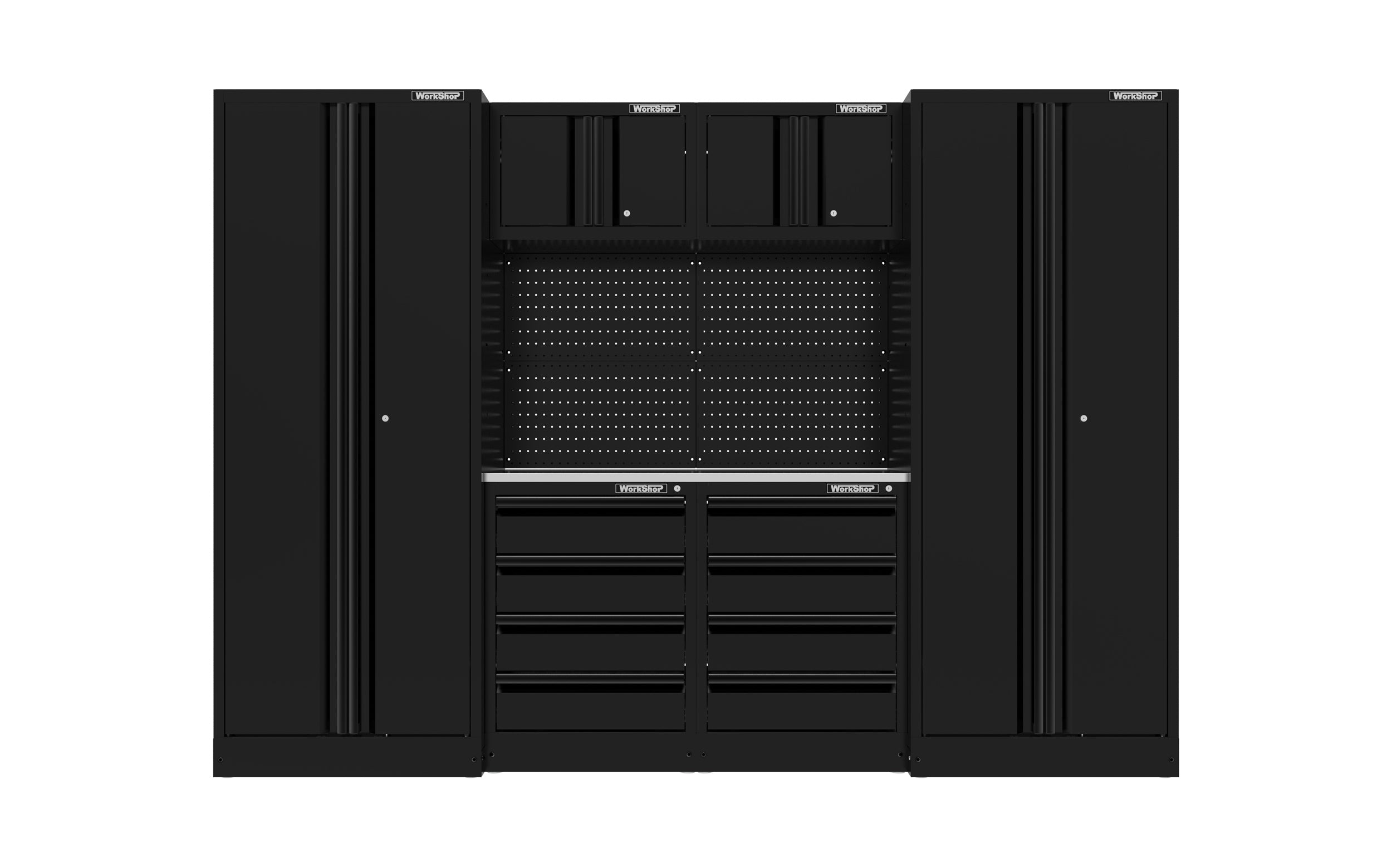 Arredo GARAGE Workshopitaly Total Black Anodized 2,7 mt. Piano Inox