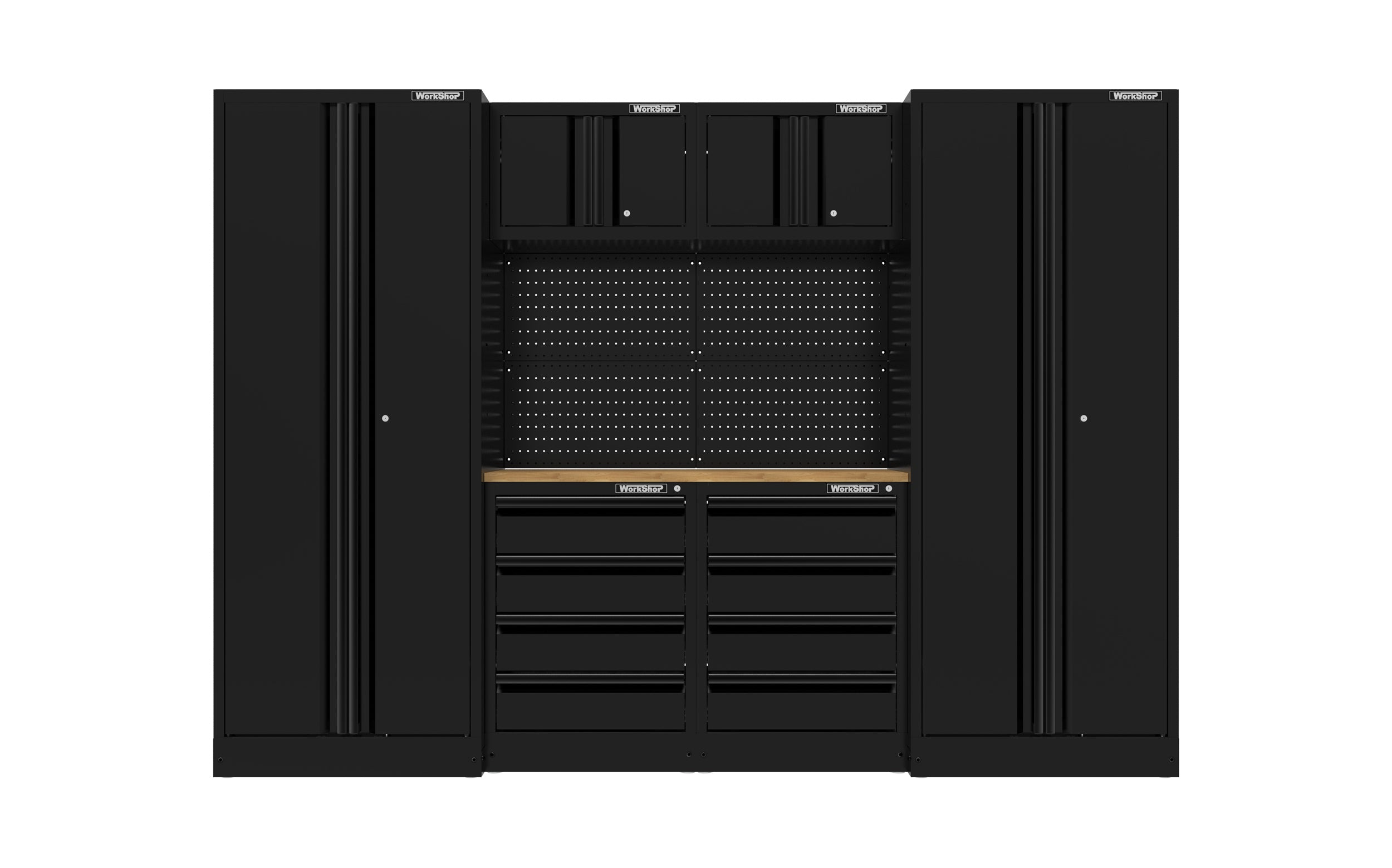 Arredo GARAGE Workshopitaly Total Black Anodized 2,7 mt. Piano Legno