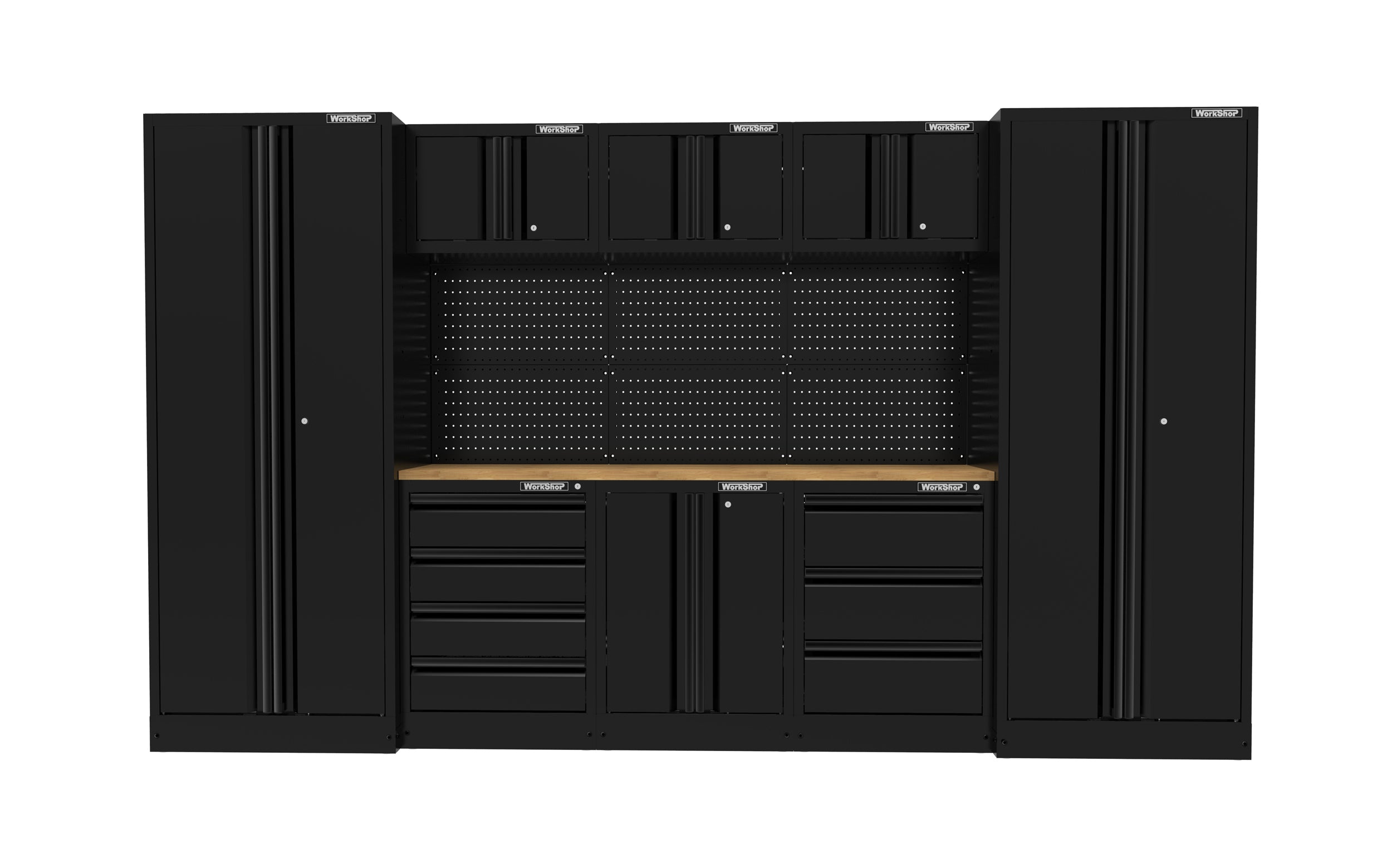 Arredo GARAGE Workshopitaly Total Black Anodized 3,3mt. Piano Legno