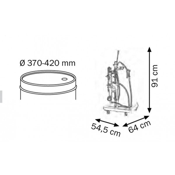 Aspiratore a pompa carrellato per fusti da 50-60 l Meclube