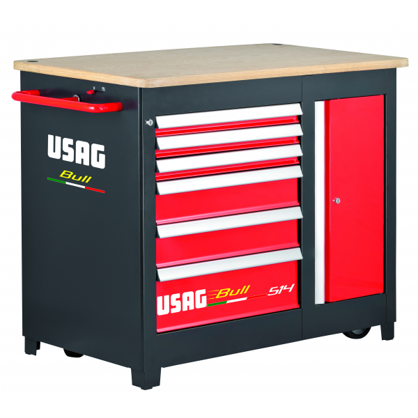 Banco da lavoro mobile Usag BULL - 6 cassetti (vuoto) 514 B6V