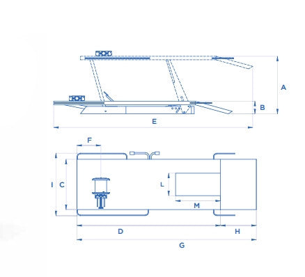 Sollevatore per moto 196/B OMCN 500kg. pneumatico
