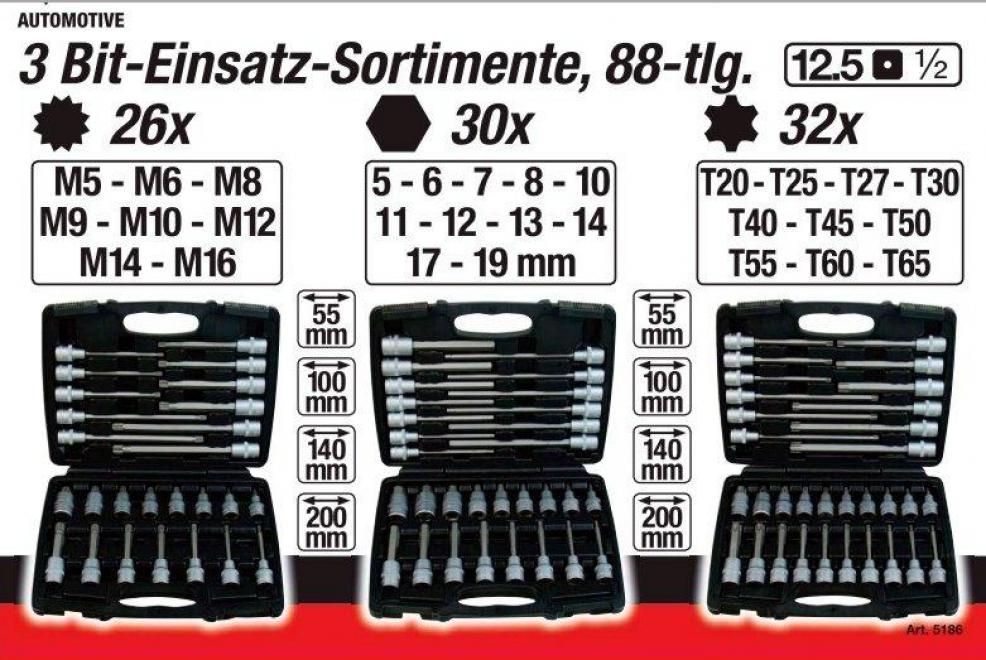 Set 80 bussole 1/2" BGS Fermec Torx - Esagonali - Millerighe XZN