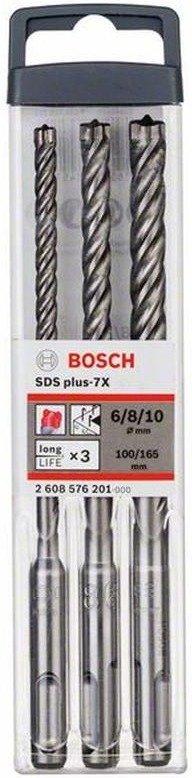 Set 3 punte SDS PLUS BOSCH 4 TAGLIENTI 6-8-10mm