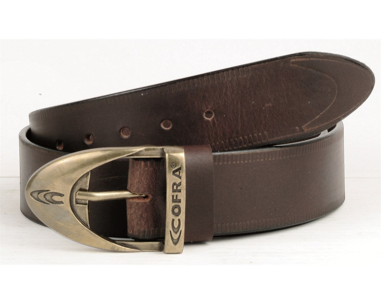 Cintura Cofra per pantaloni "street" in pelle colore marrone