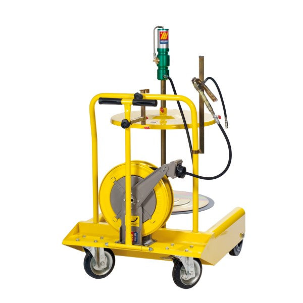 Completo grasso carrellato per fusti da 180-220 kg con avvolgitubo Meclube