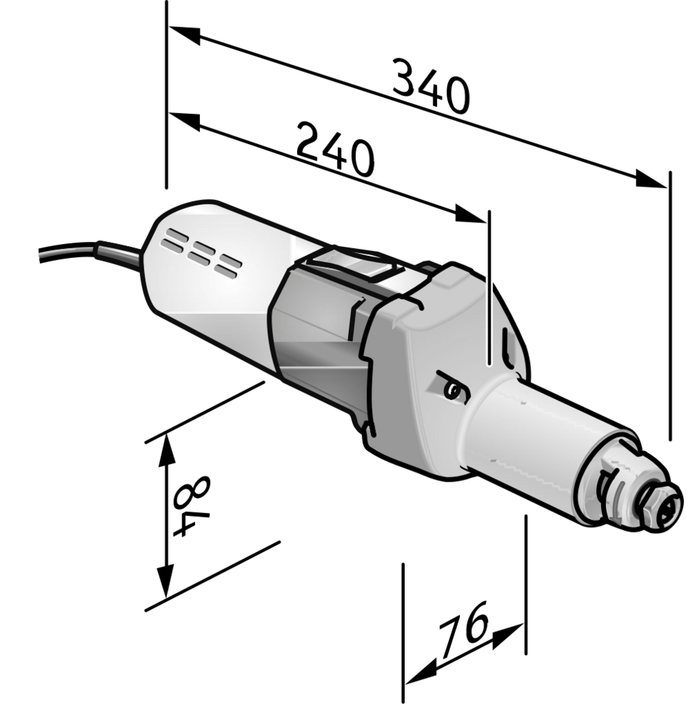 Smerigliatrice diritta 710 watt a numero di giri ridotto FLEX H 1105 VE