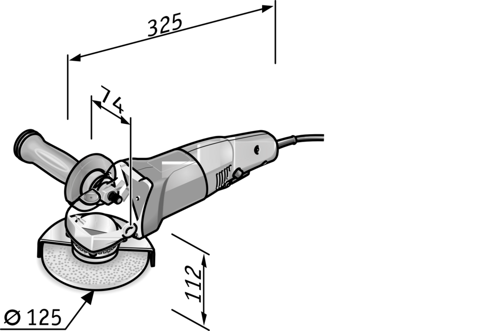 Smerigliatrice angolare 1400 watt a velocità regolabile, 125 mm FLEX L 3406 VRG