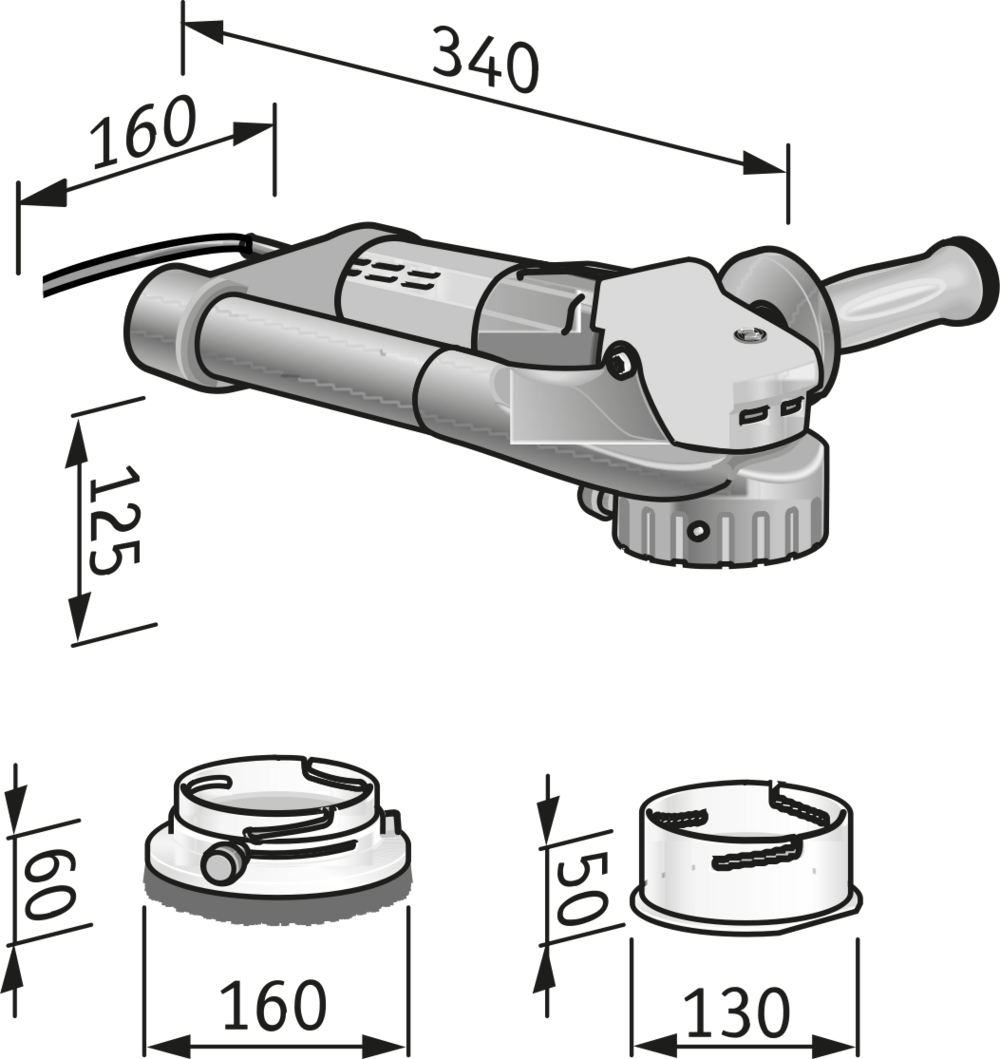 Levigatrice RETECFLEX per edilizia FLEX RE 14-5 115, Kit testa di fresatura a punta