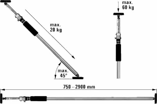 Telescopca di supporto Bessey da 75 a 290 cm ST