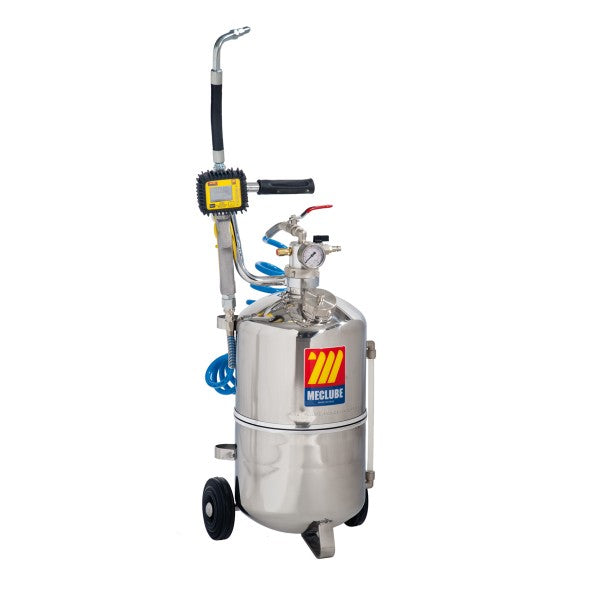 Distributore olio pneumatico da 24 l INOX Meclube con contalitri