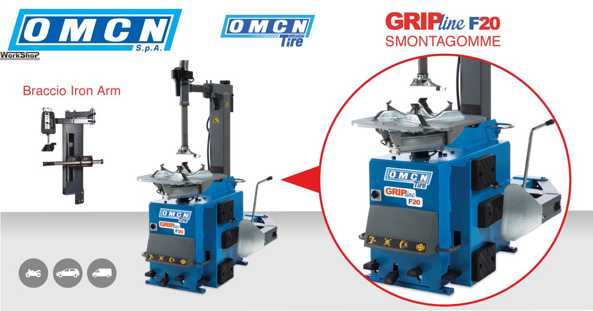 Smontagomme GRIP Line F20 + Equilibratrice ROLL F4 Digit OMCN + BRACCIO IRON ARM