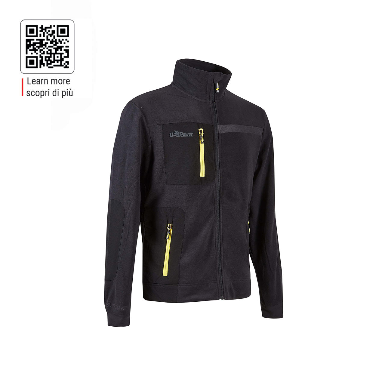Felpa in pile con zip U-Power VENUS BLACK CARBON