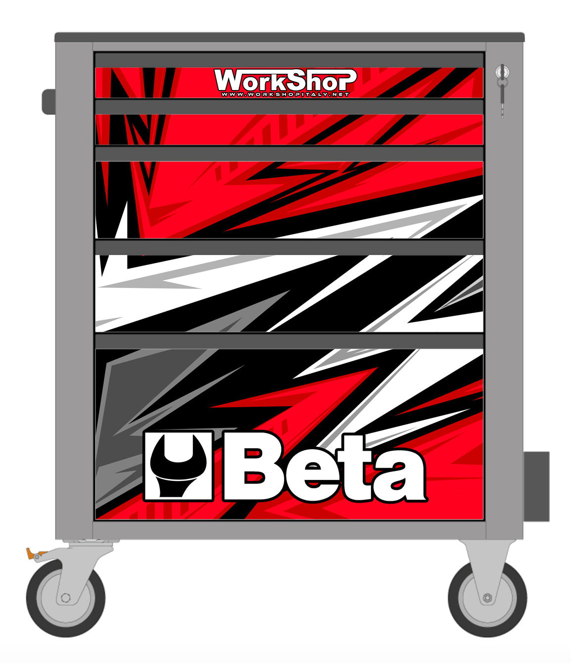 Cover magnetica Racing Collection RED per carrello Beta C24S