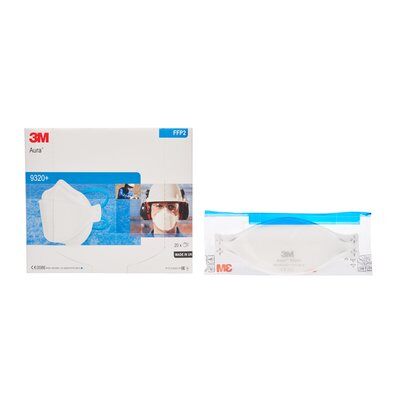 3M™ Aura™ Respiratore monouso 9320+ FFP2 NR D, senza valvola Conf.20pz.