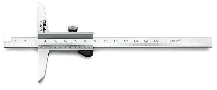 Calibro di profondità acciaio inossidabile temprato in fodero Beta 1656