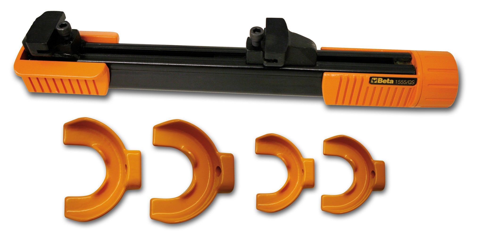 Pressore per molle ammortizzatori Mac Pherson ed equivalenti con quattro staffe e protezioni corpo Beta 1555/QS