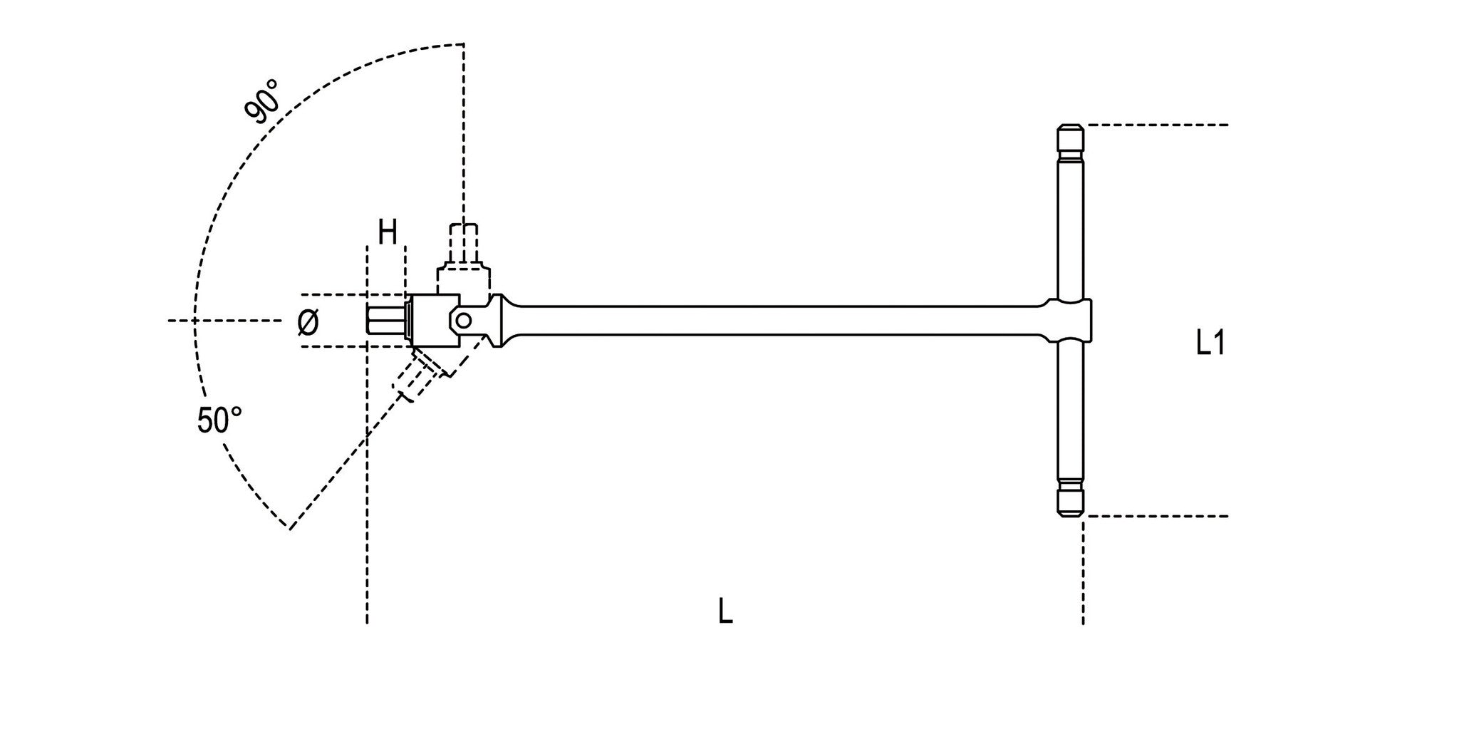 Chiavi T bussola Esagonale Maschio snodata Beta 953
