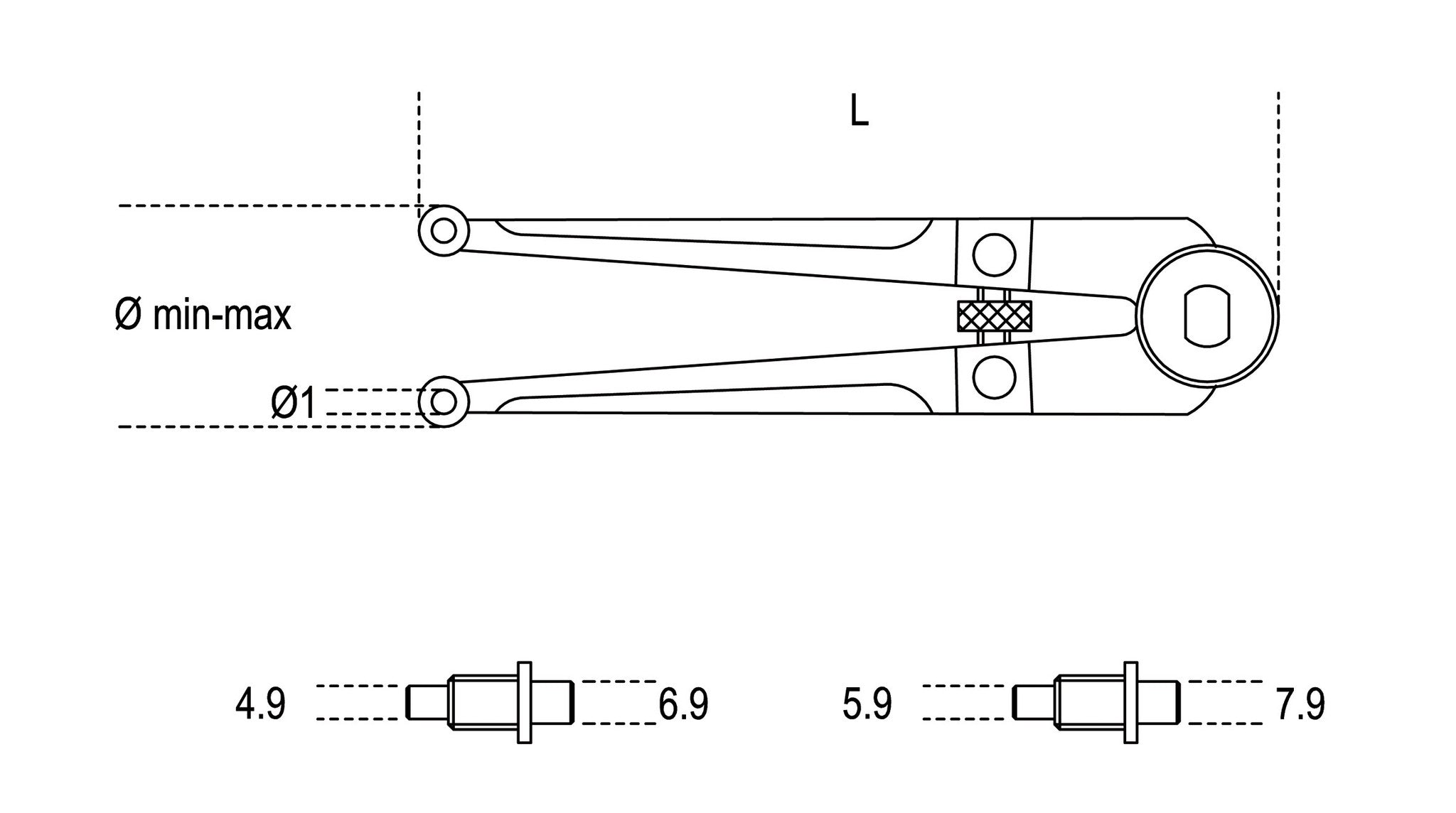 Chiave compasso con naselli Beta 100