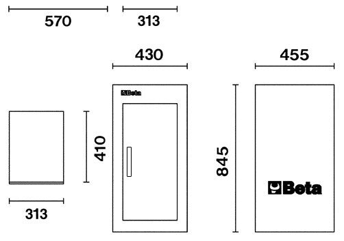 Cassettiera con scaffale interno Beta C38L A