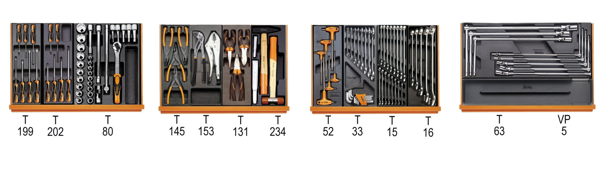 Assortimento di 107 utensili in termoformato 5988VA/T