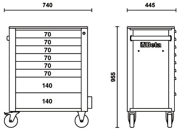 Carrello Beta C24S 8 Cassetti