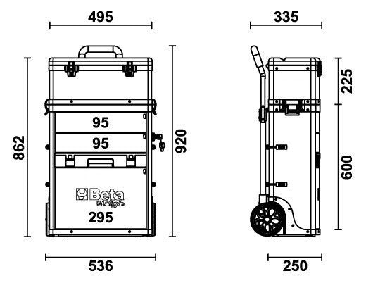 Trolley Beta C41H Arancione Allestimento 133 Utensili Superbike