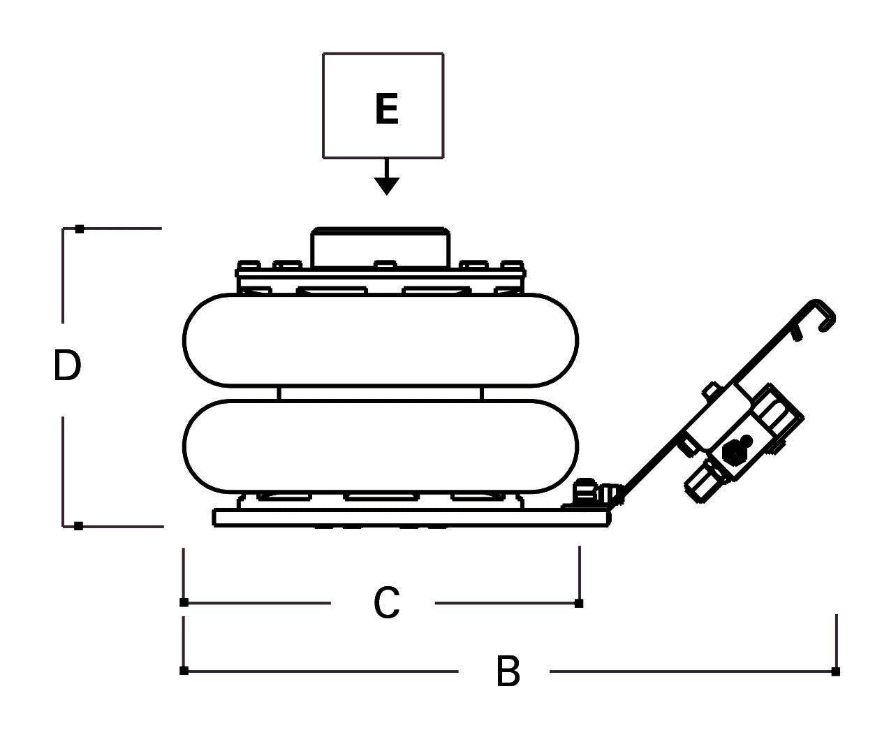 Sollevatore pneumatico 2 tonnellate - 2 stadi Beta 3061/2t