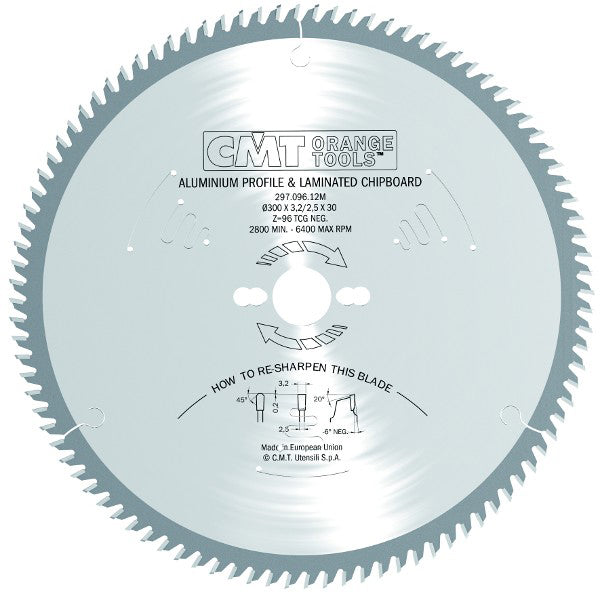 Lama CMT 300 x 30 x 96d 297.096.12M per ALLUMINIO
