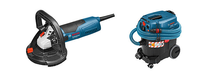 Levigatrice calcestruzzo Bosch GBR 15 CAG + Aspiratore GAS 35 M AFC
