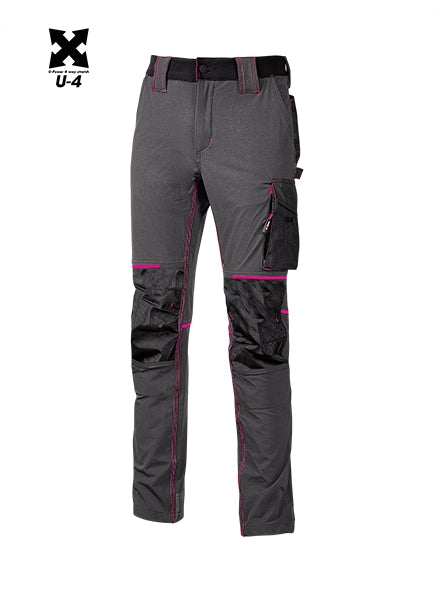 Pantaloni da lavoro U-Power ATOM GREY FUCSIA