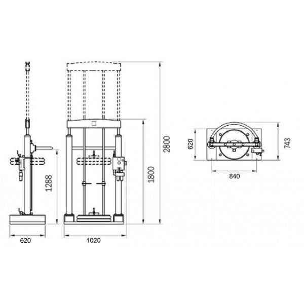 Pressa-sollevatore per fusti da 180-220 kg Meclube