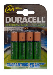 Pile ricaricabili Ni-MHh Duracell stilo AA già caricate