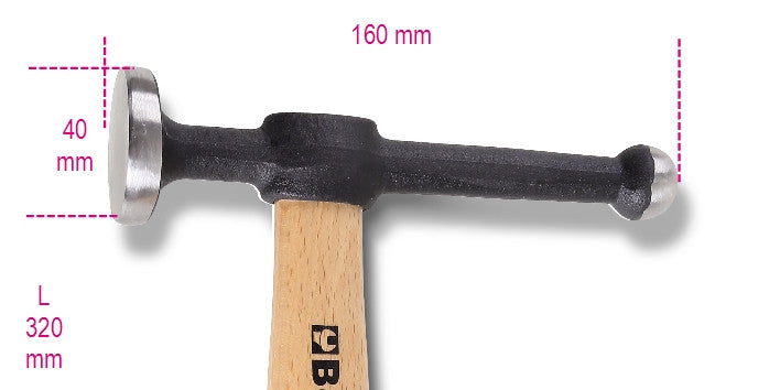 Martello testa tonda piana e penna sferica Beta 1351