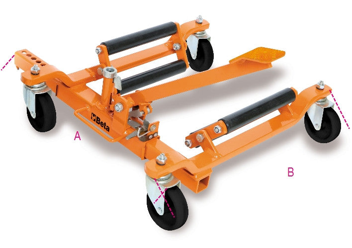 Set 4 ruote ricambio Carrello per movimentazione veicoli Beta 3009